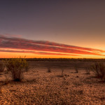 Sunset over the Kalahari Desert