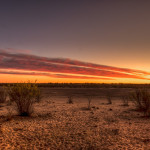 Sunset over the Kalahari Desert