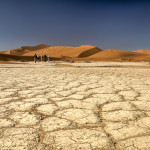 Parched ground on a salt pan in Sossusvlei