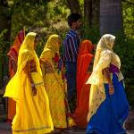 Ladies in saris Ranakpur Jain Temple