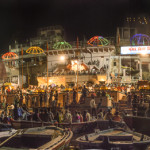 Night rituals at a daily Ganga Aarti