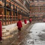 Bhutan, snow,buddist monk
