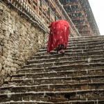 Bhutan, snow,buddist monk